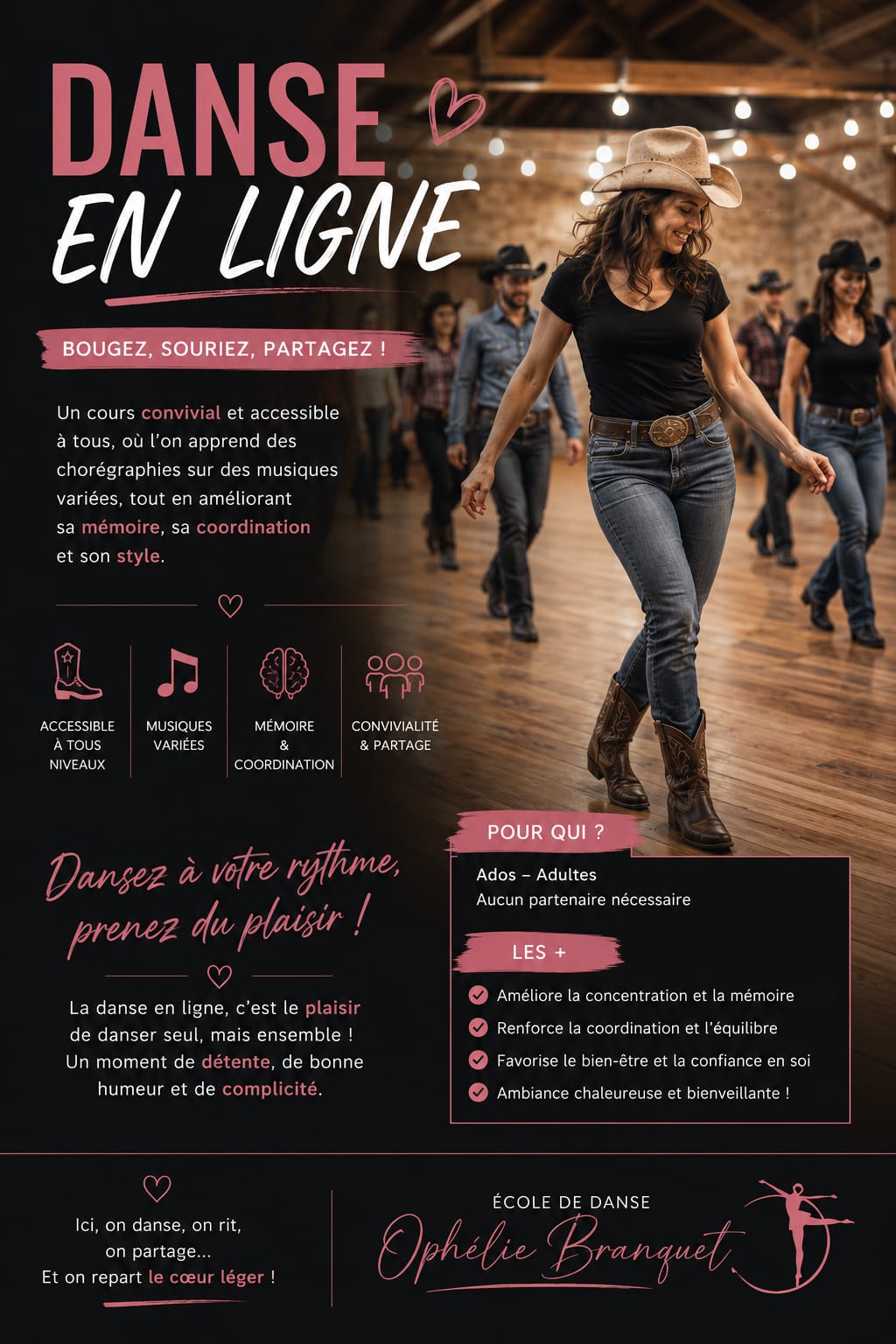 Danse en ligne – Bougez, souriez, partagez